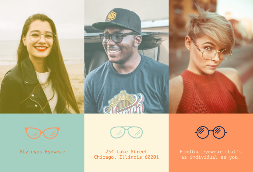 Screenshot of hipster glasses brochure template