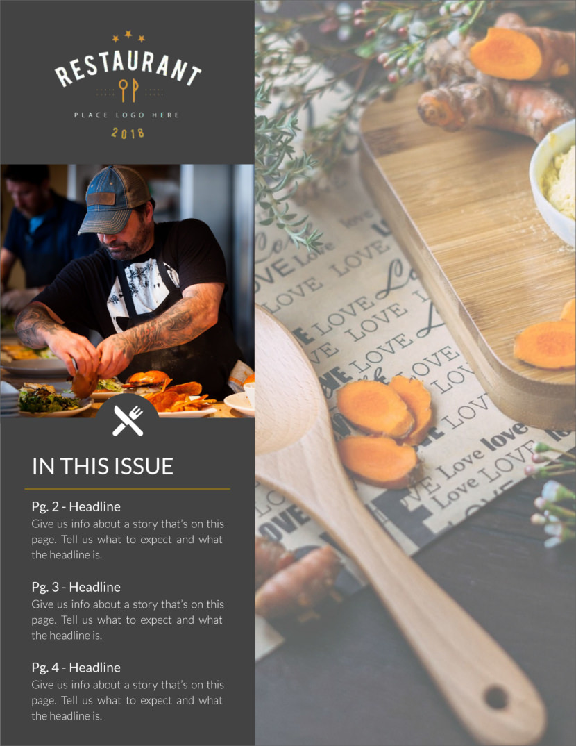 Screenshot of free printable newsletter template for school and communities