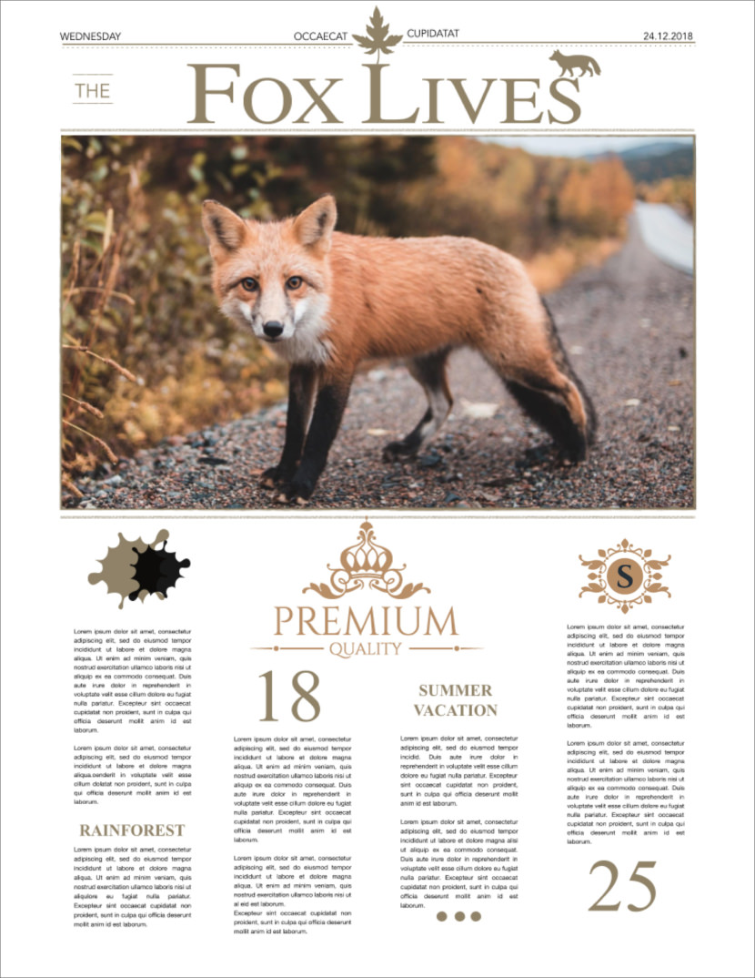 Screenshot of free printable newsletter template for school and communities