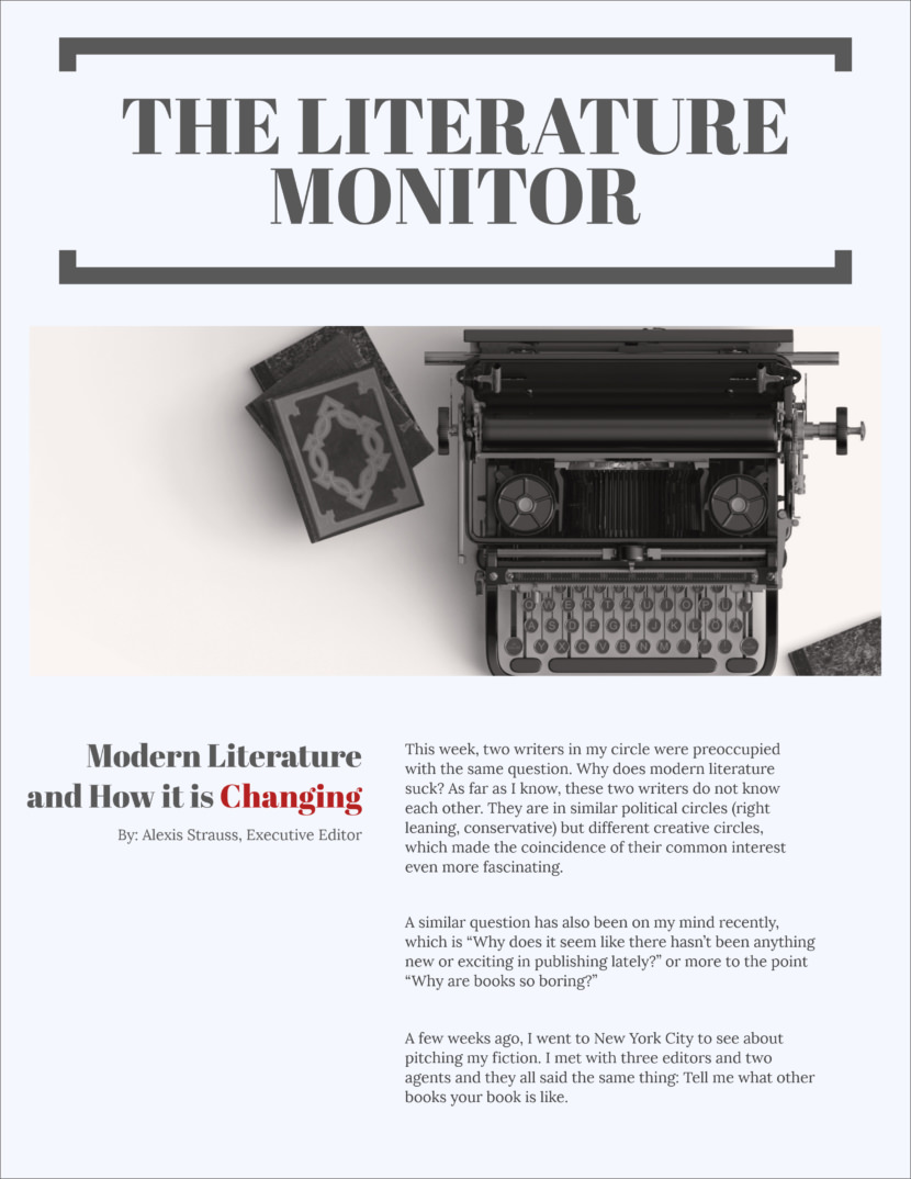 writing journalist Screenshot of free printable newsletter template for school and communities