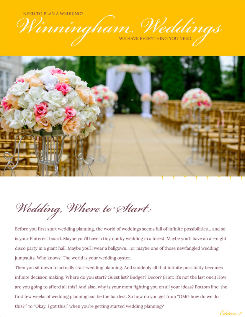 wedding Screenshot of free printable newsletter template for school and communities