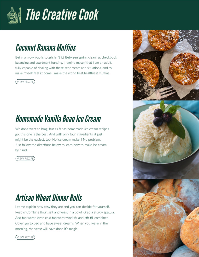 food restaurant Screenshot of free printable newsletter template for school and communities