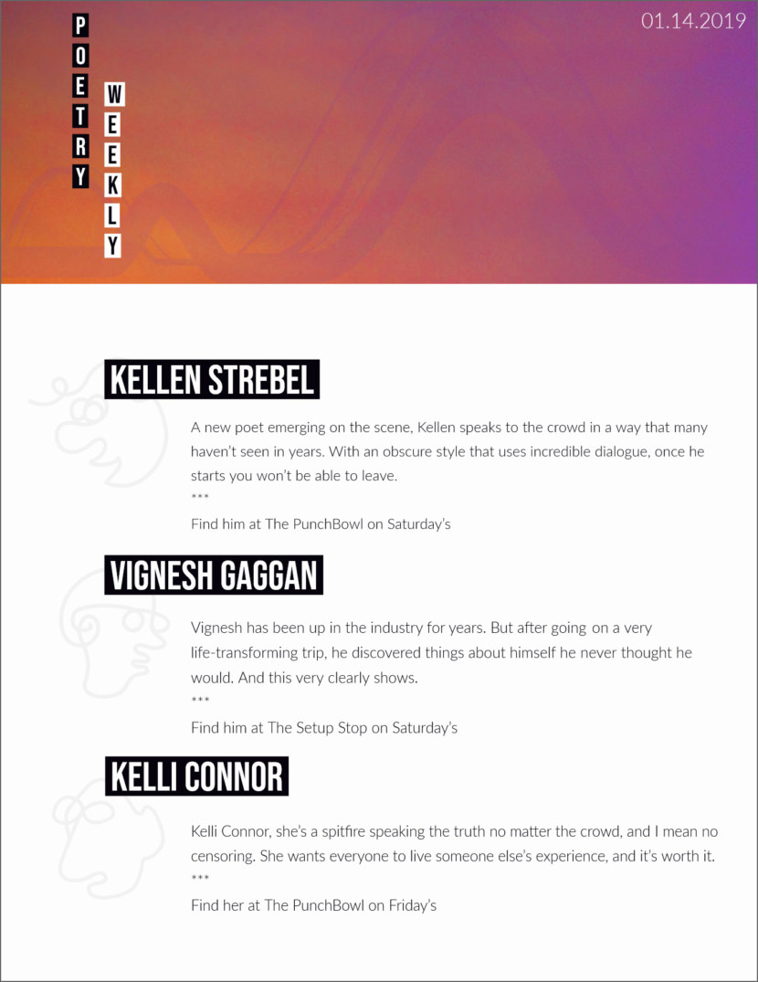 poetry Screenshot of free printable newsletter template for school and communities