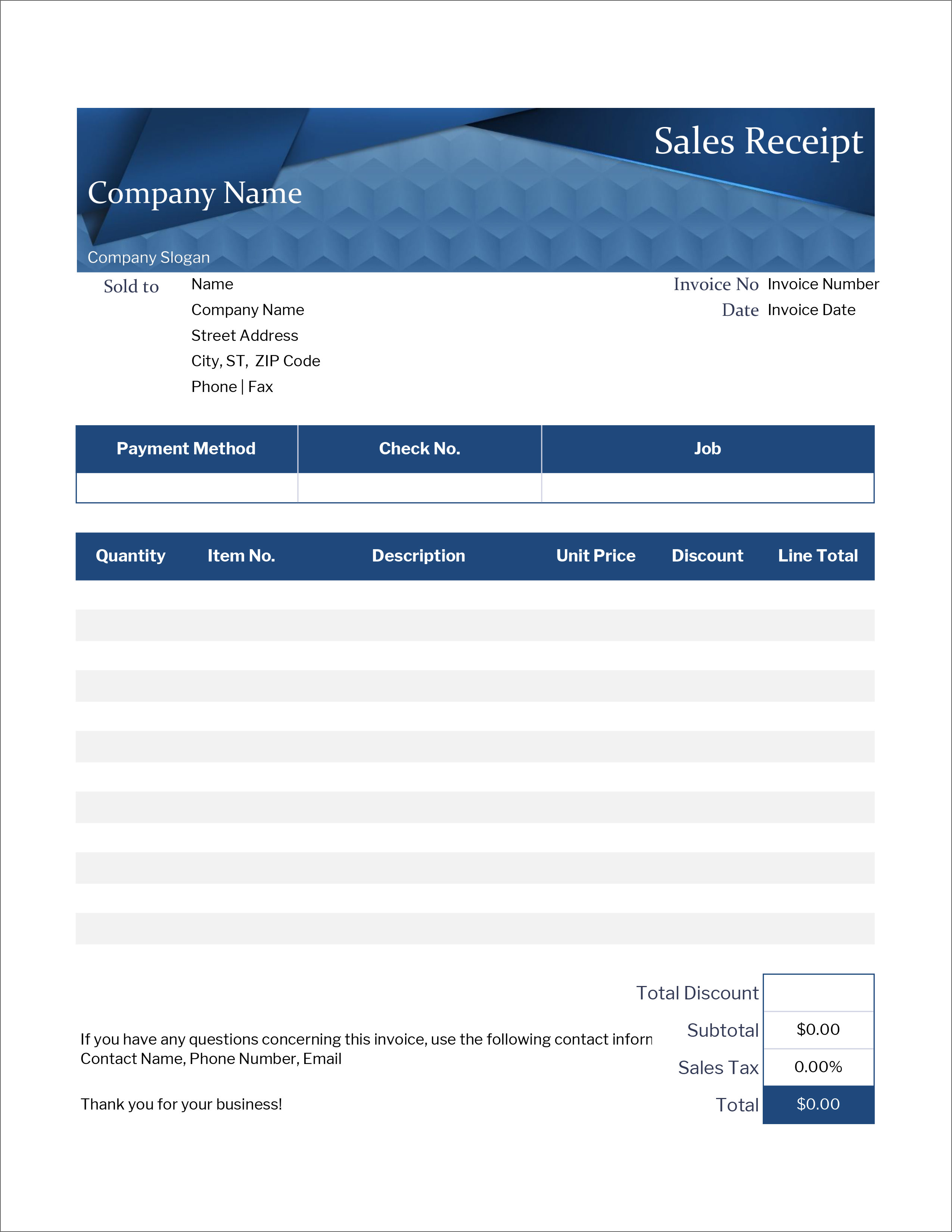 Receipt Log Template Excel