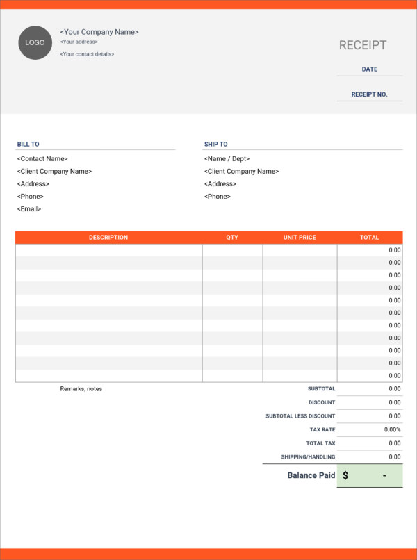 14 Free Receipt Templates - Download For Microsoft Word, Excel, And ...