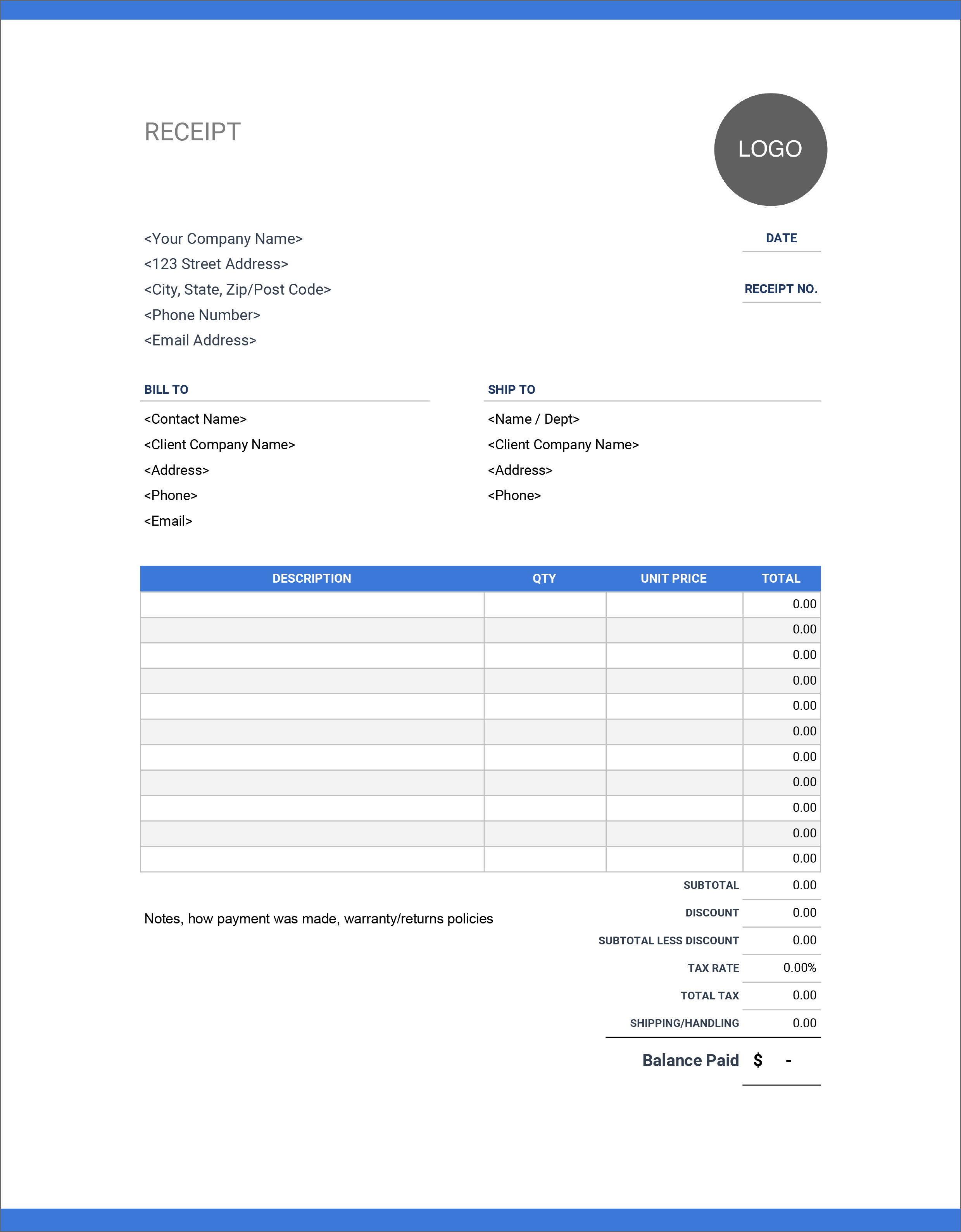 14 Free Receipt Templates - Download For Microsoft Word, Excel, And ...