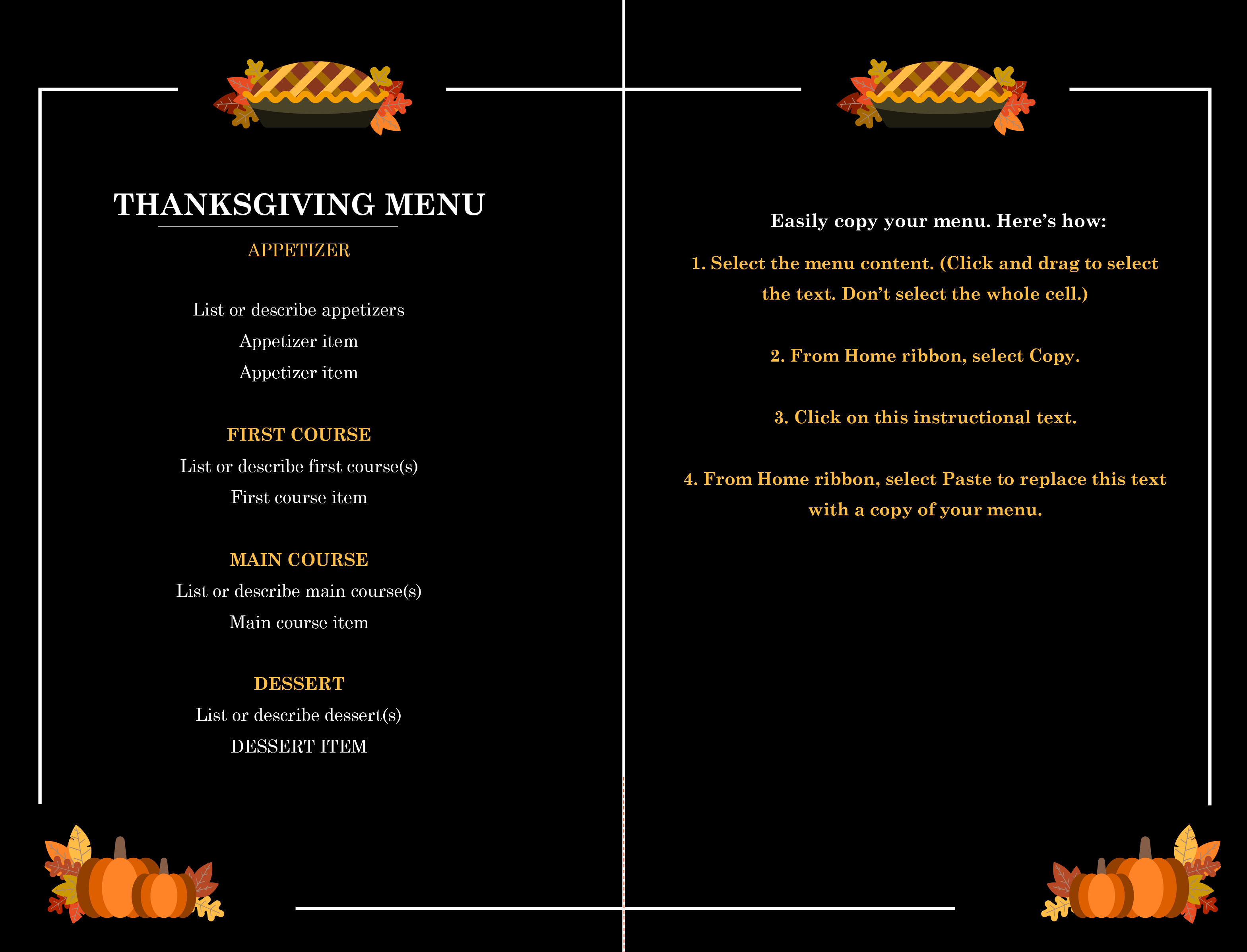 Free Restaurant Menu Templates For Word