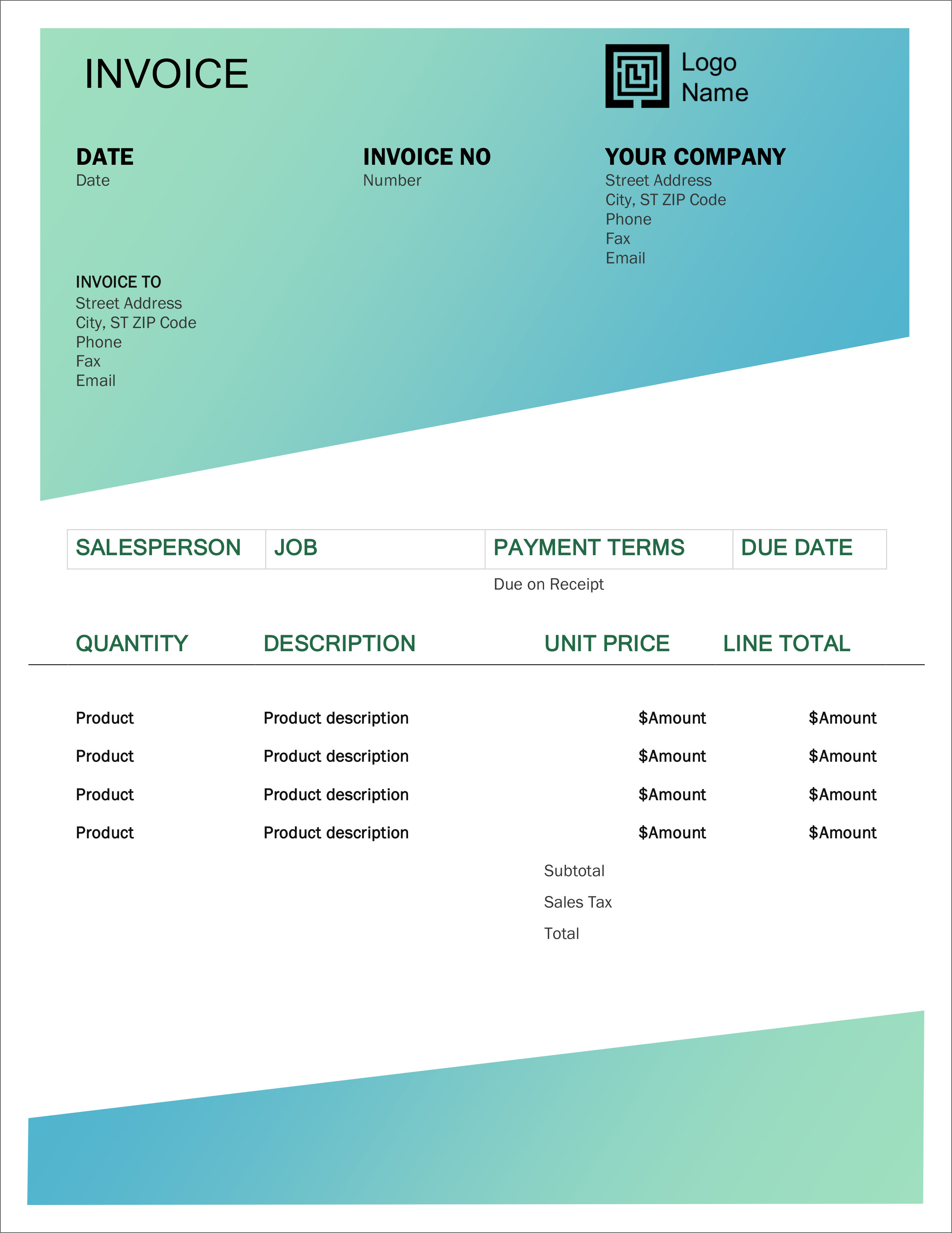 32 free invoice templates in microsoft excel and docx formats invoice office