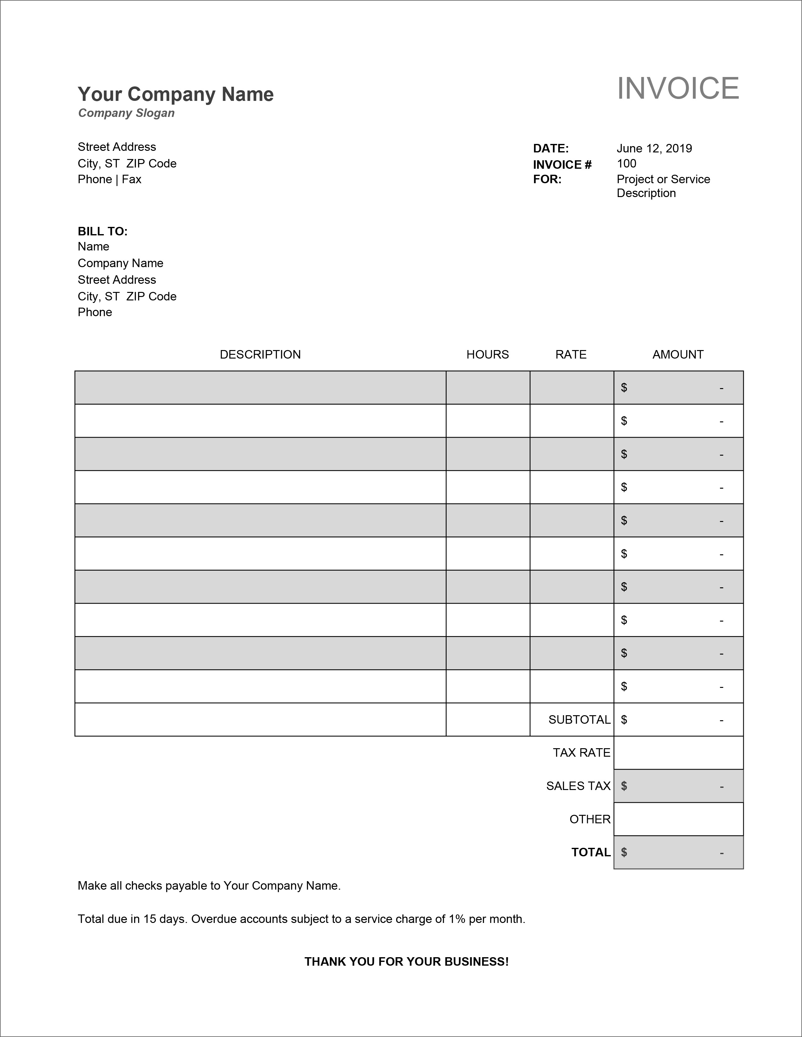 32 Free Invoice Templates In Microsoft Excel And DOCX Formats