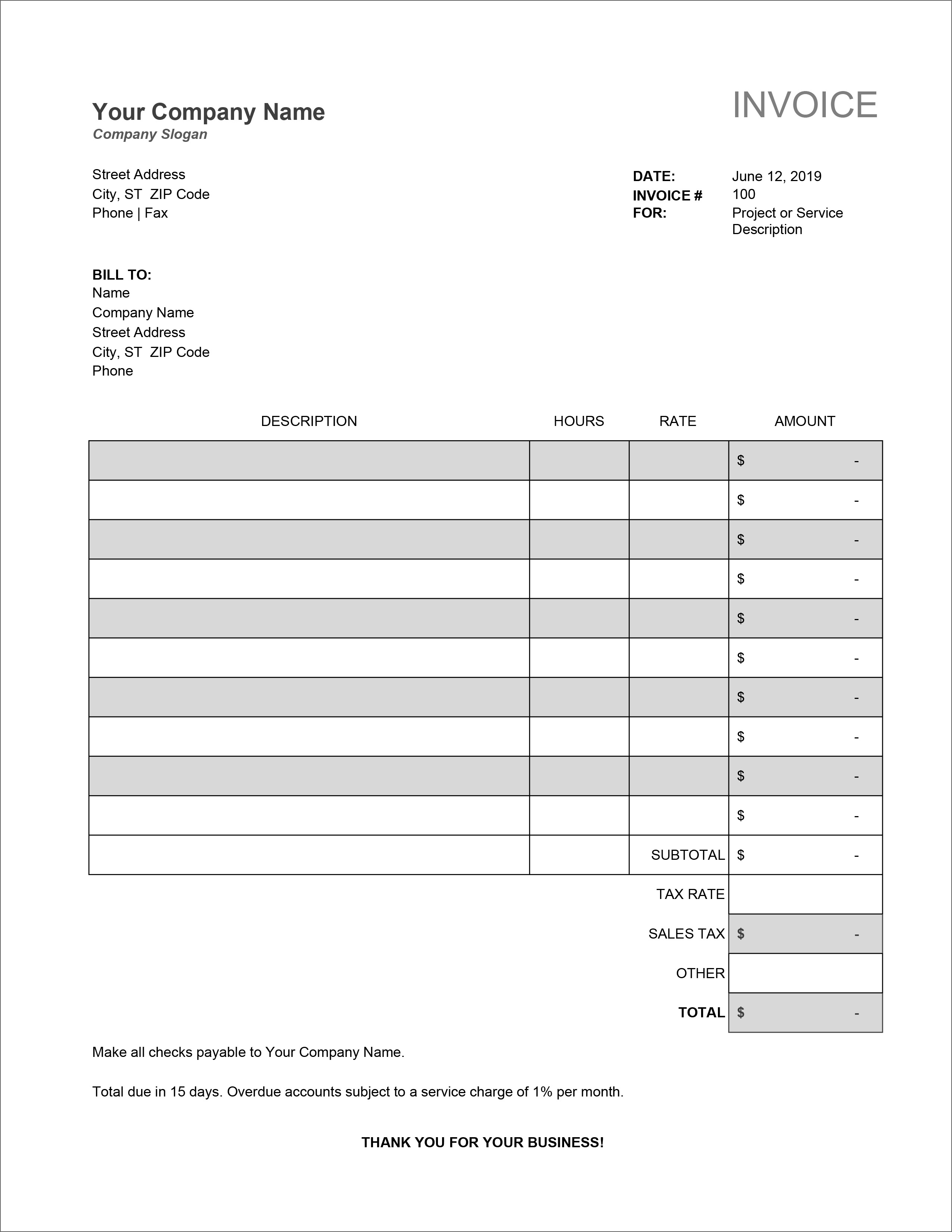 32 Free Invoice Templates In Microsoft Excel And Docx Formats