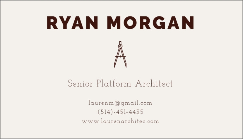 Screenshot of blank Architect Business Card Template