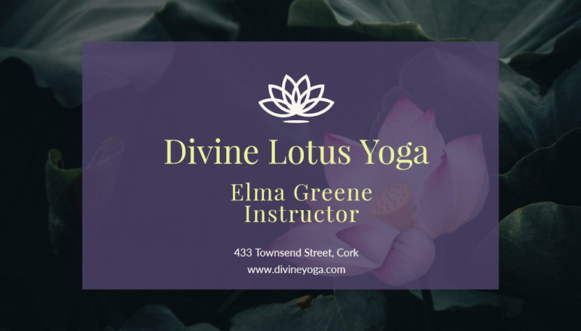Screenshot of blank Yoga Instructor Business Card Template