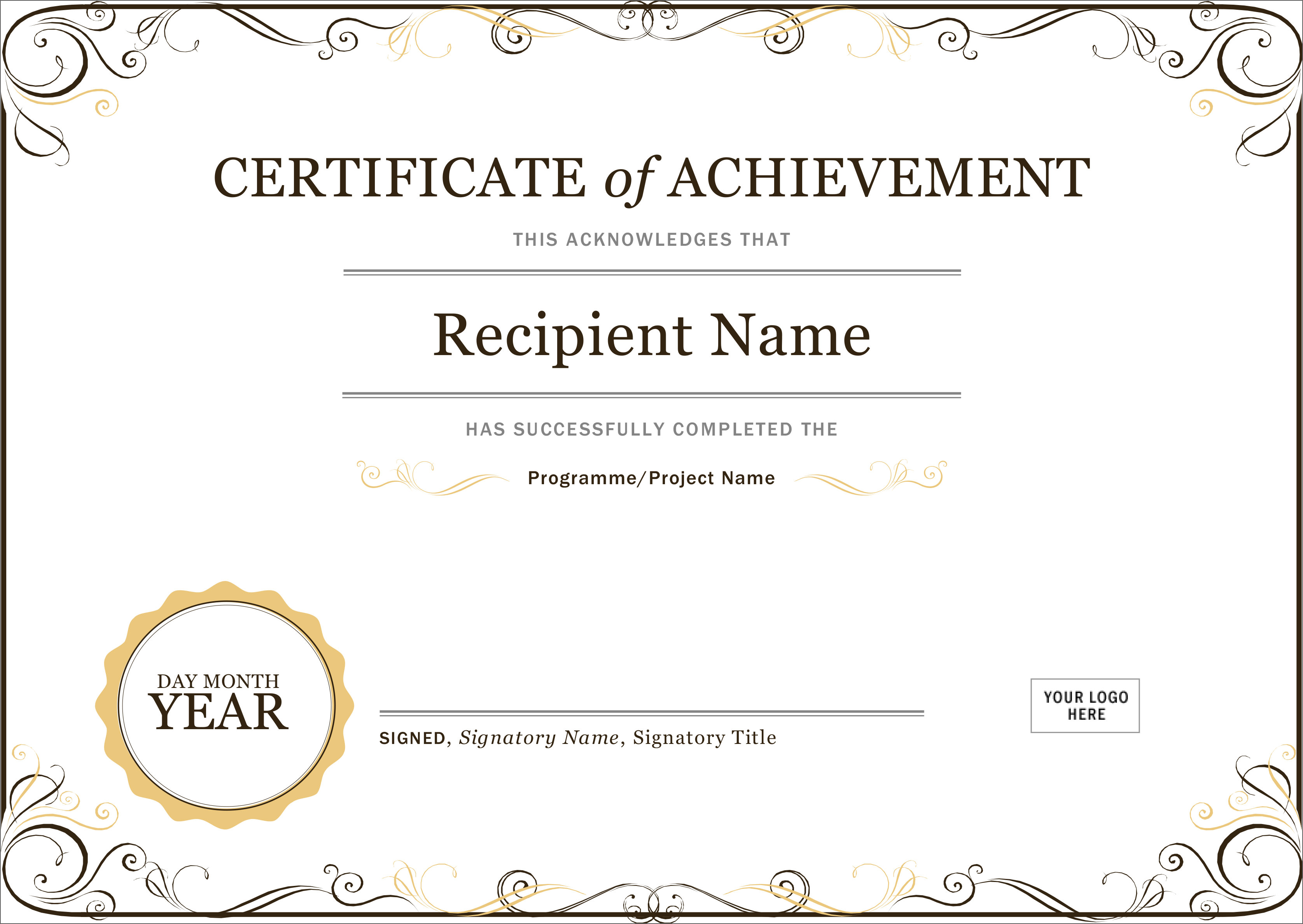 Download A21 Certificate Template Psd Object Mockups With Word Certificate Of Achievement Template