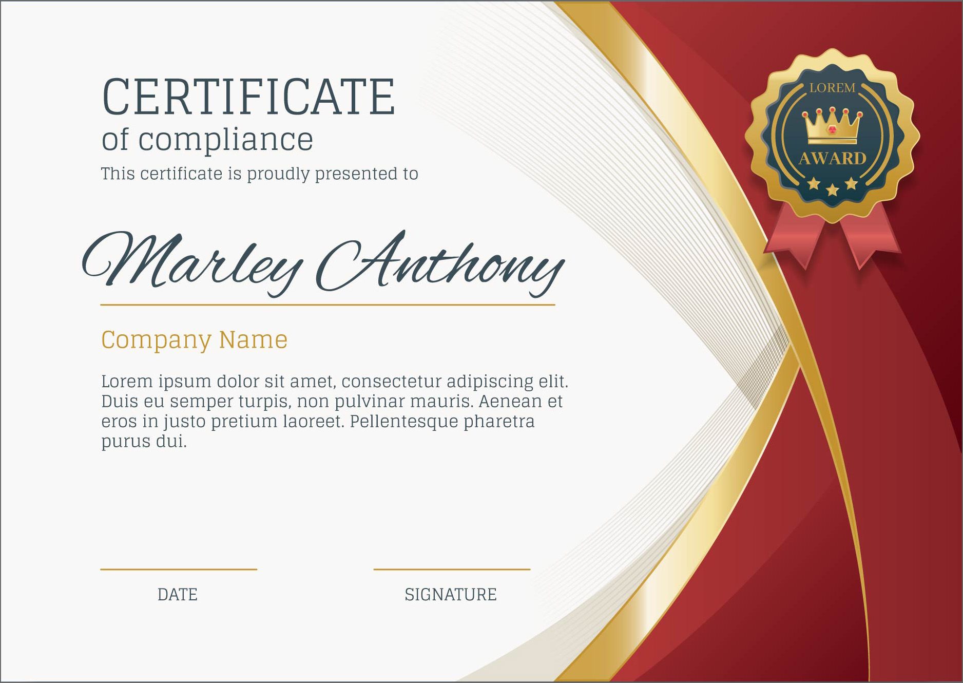 Award Certificate Psd Template Free Download