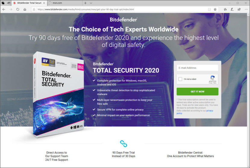 Download 90-Days Free Bitdefender Internet Security 2020