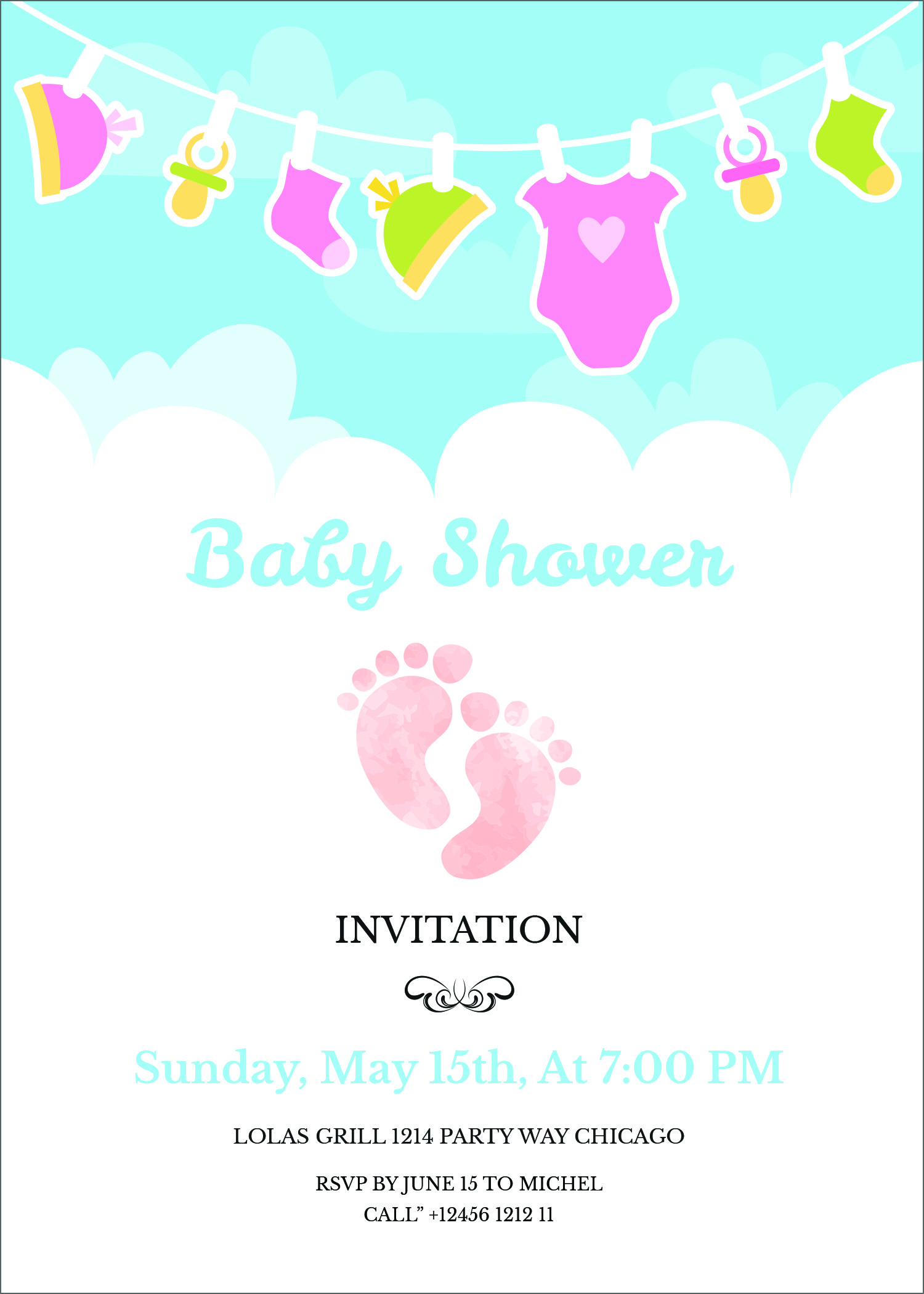 24 Free Editable Baby Shower Invitation Card Templates