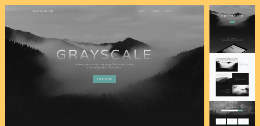 Grayscale is a multipurpose, one page website theme featuring a dark layout along with smooth scrolling page animations. 