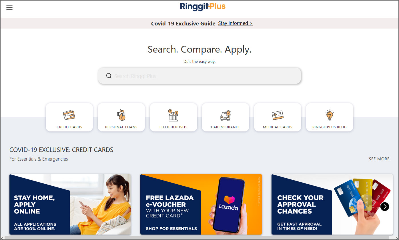 8 Malaysian Sites To Compare Credit Cards Insurance Loans Fixed