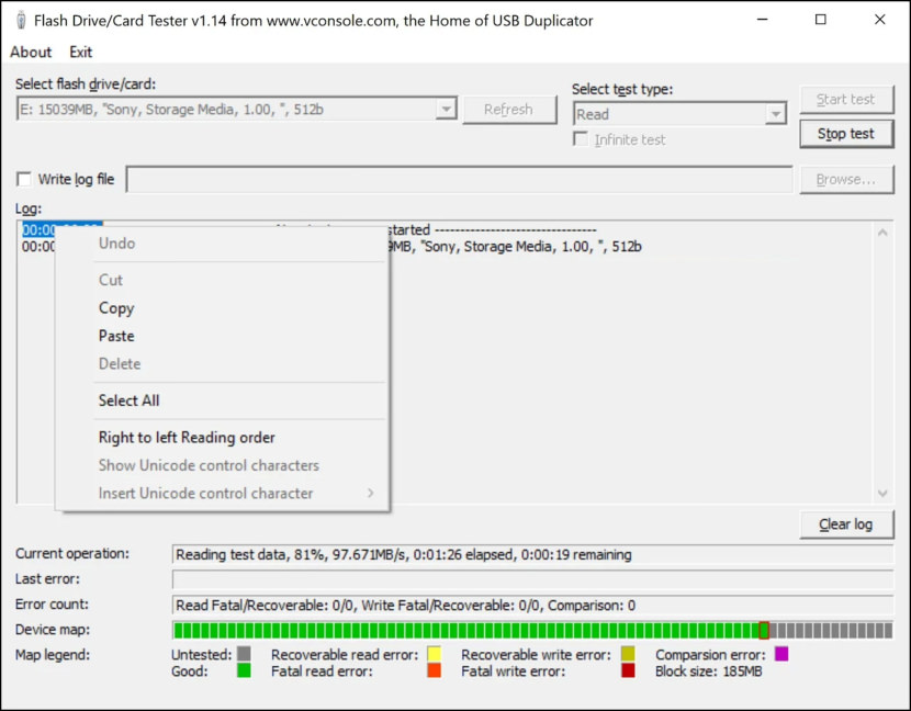 USB Flash Drive Tester