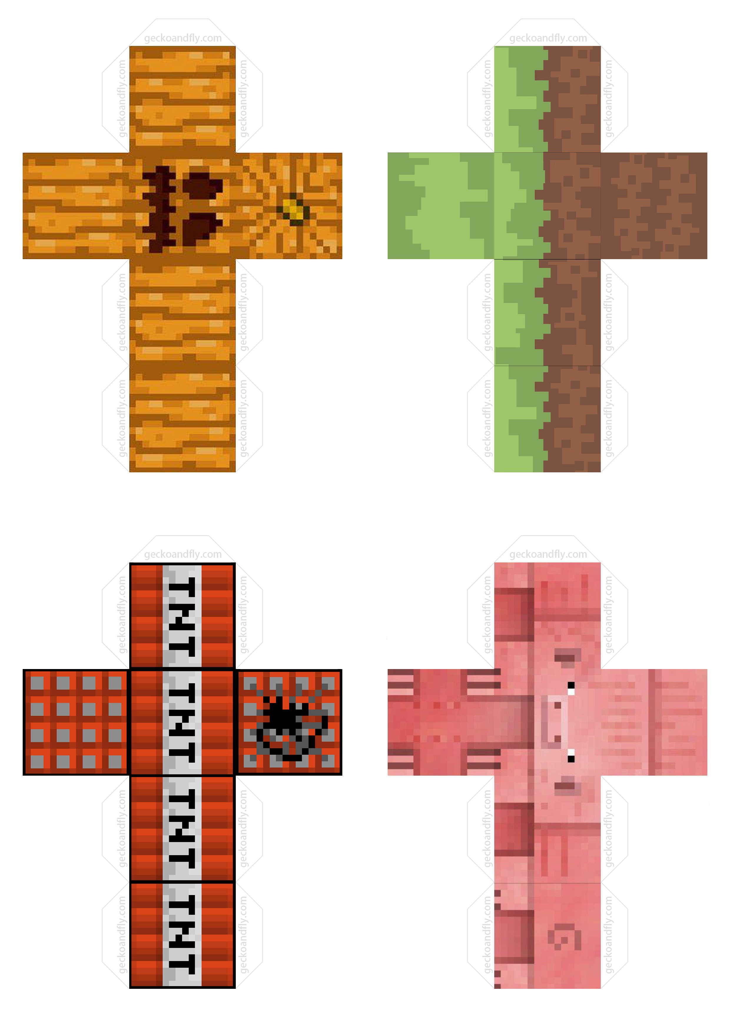 Free 24 Printable DIY Minecraft Cube Papercraft Templates Free 24 Printable DIY Minecraft Cube Papercraft Templates