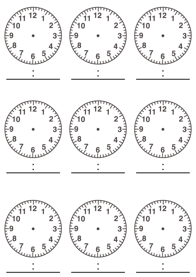 Printable Clock Worksheets