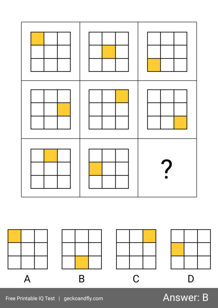 Simple IQ Test For Kids