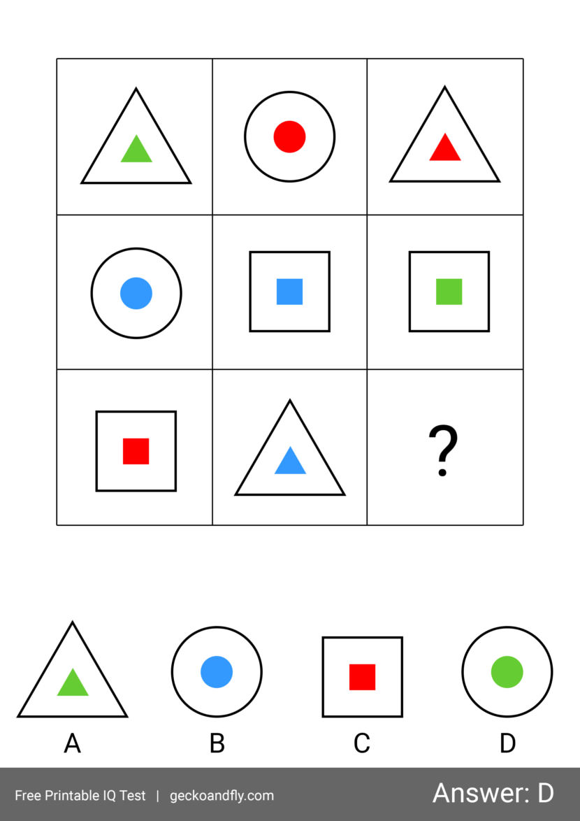 Simple IQ Test For Kids