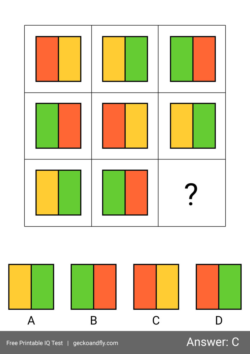 Simple IQ Test For Kids