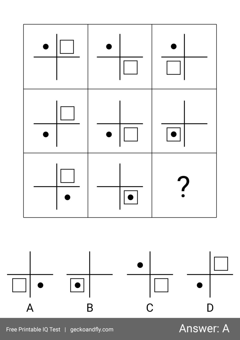 Free printable IQ test for kids