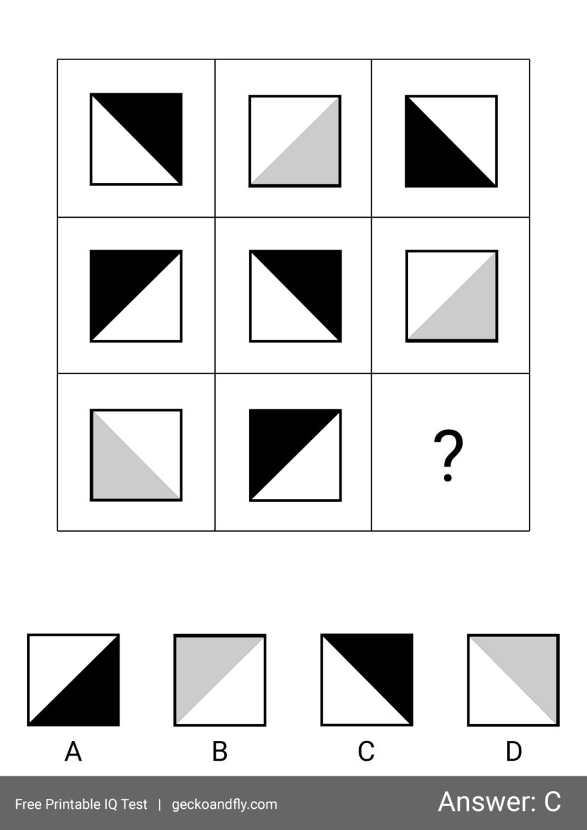 Free printable IQ test for kids