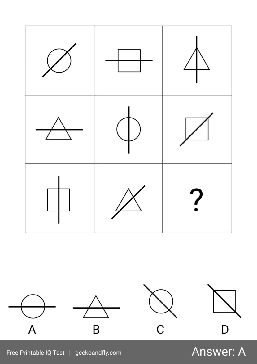 Free printable IQ test for kids