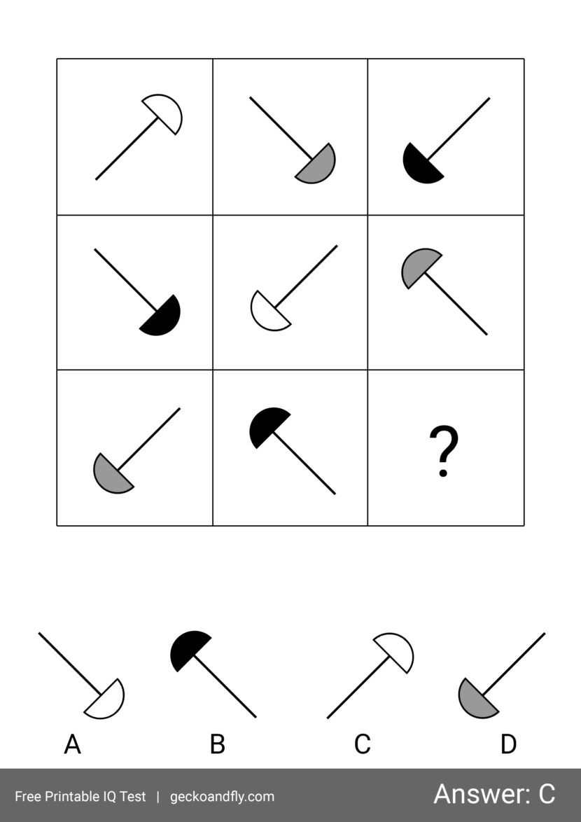 Free printable IQ test for kids