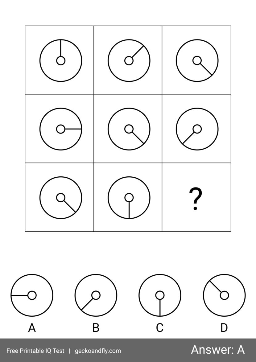Free printable IQ test for kids