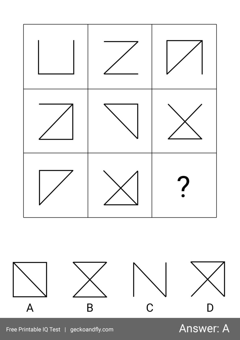 Free printable IQ test for kids