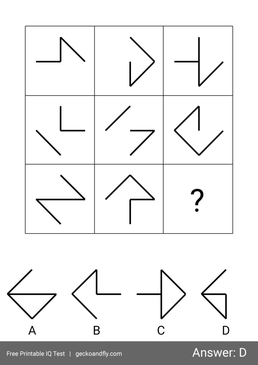 Free printable IQ test for kids