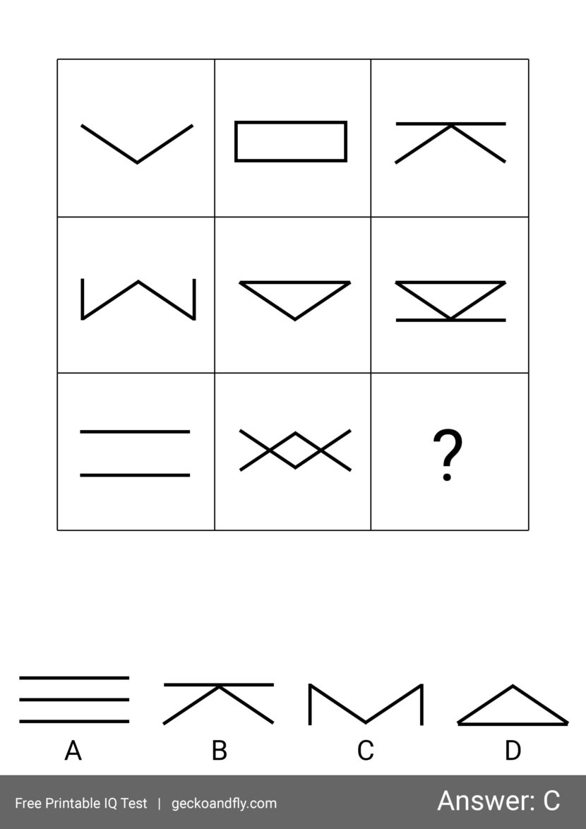 Free printable IQ test for kids