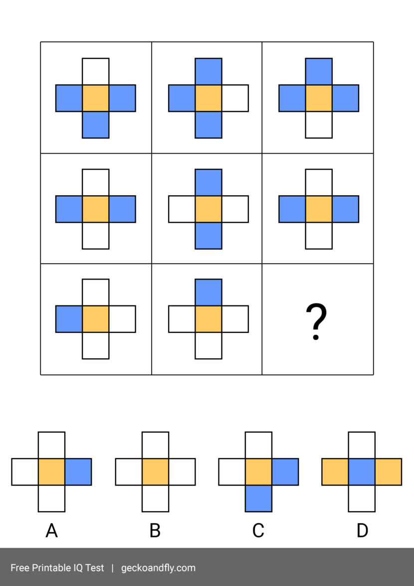 Free printable IQ test for kids