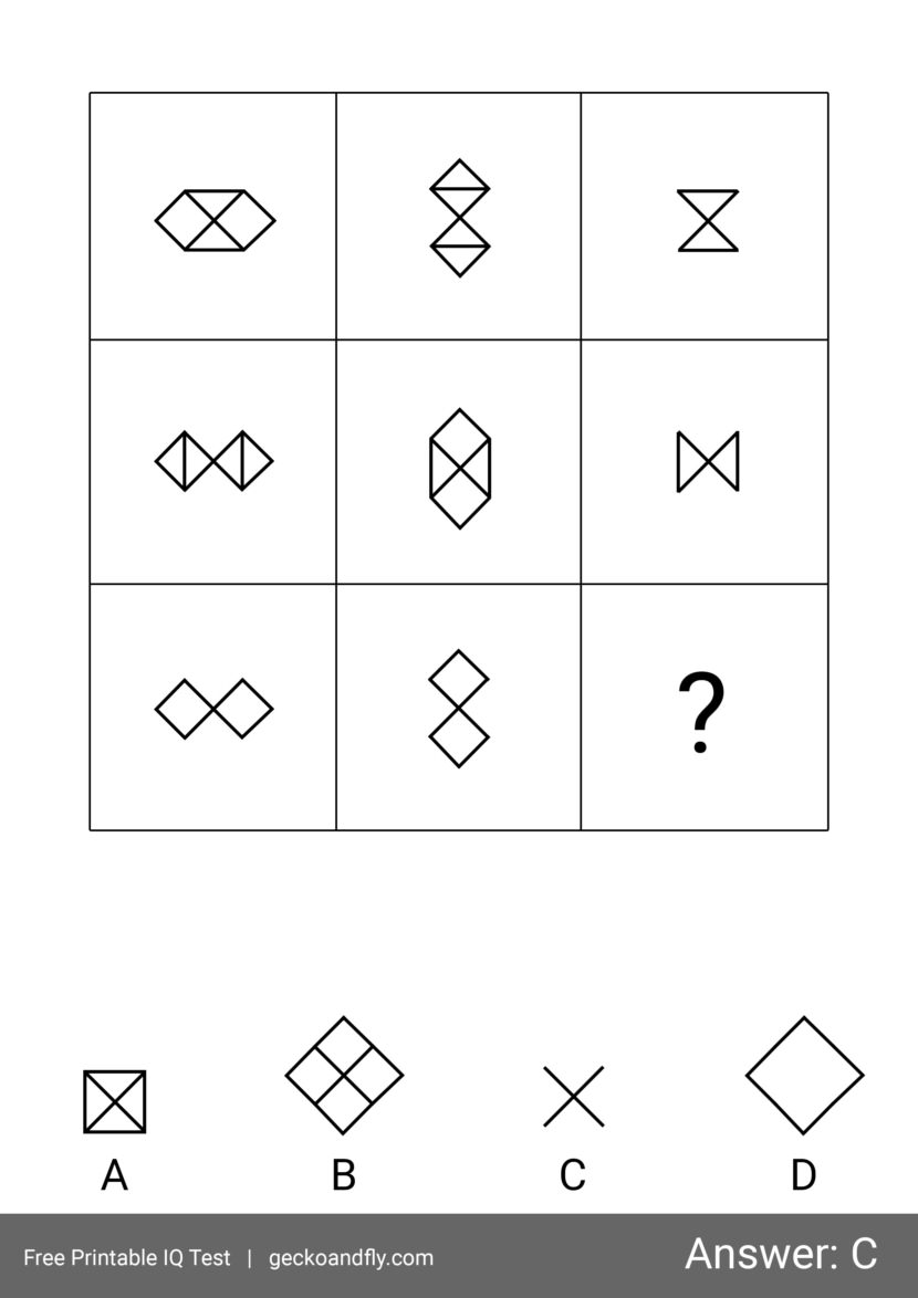 Free printable IQ test for kids