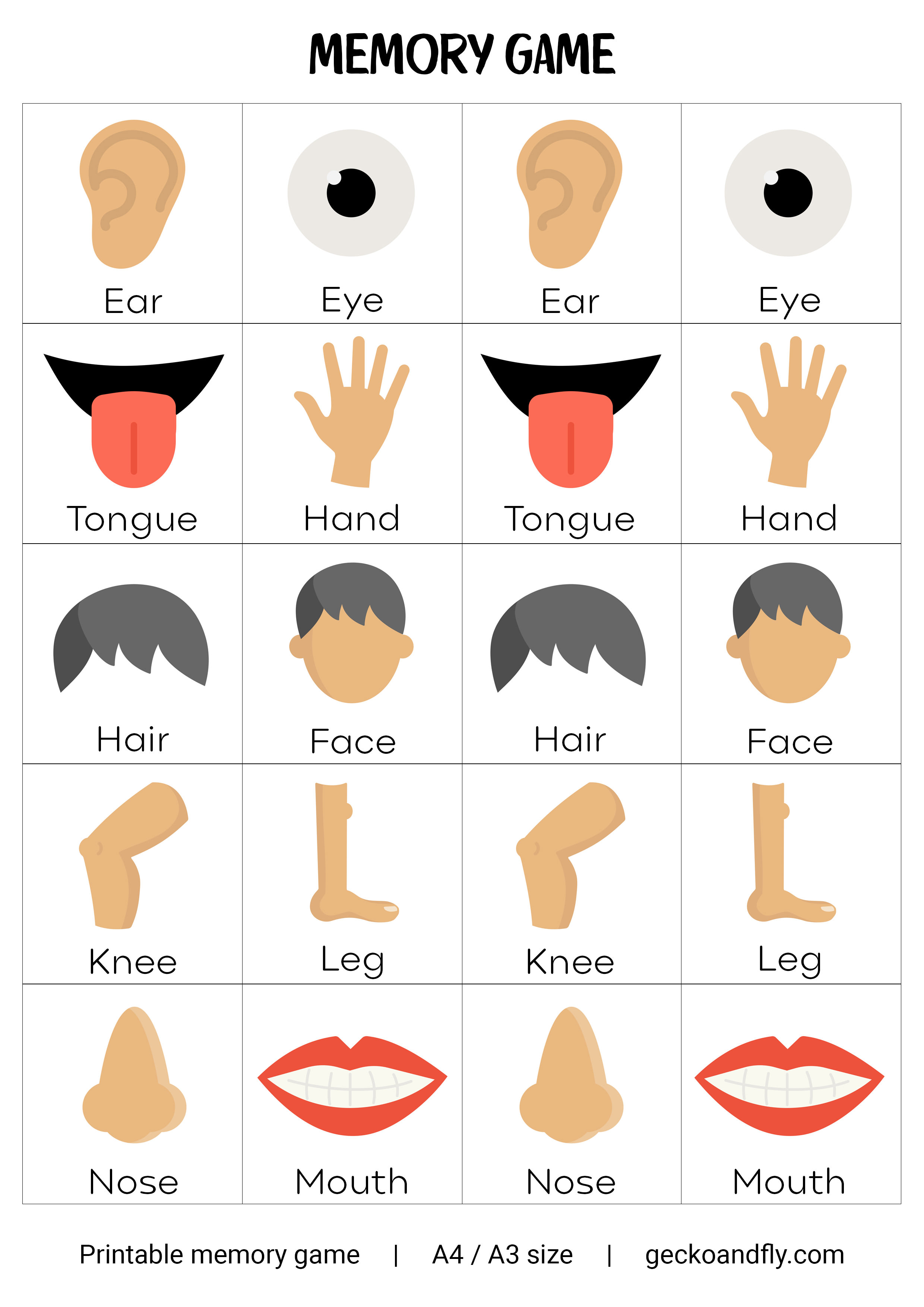 Memory Game Printable Free Coloring Pages To Print