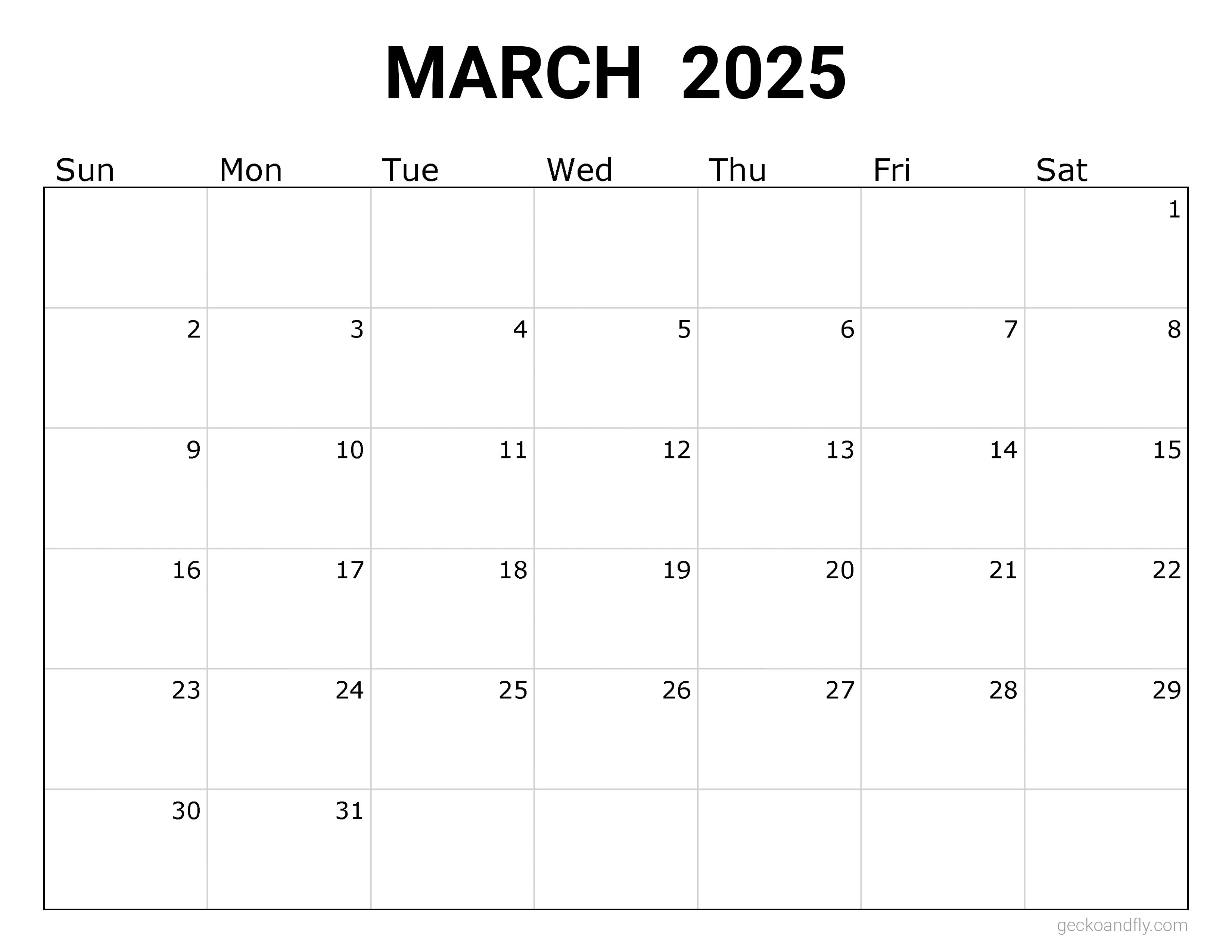 12 Free Printable 2025 Monthly Calendars Simple & Minimalist Style