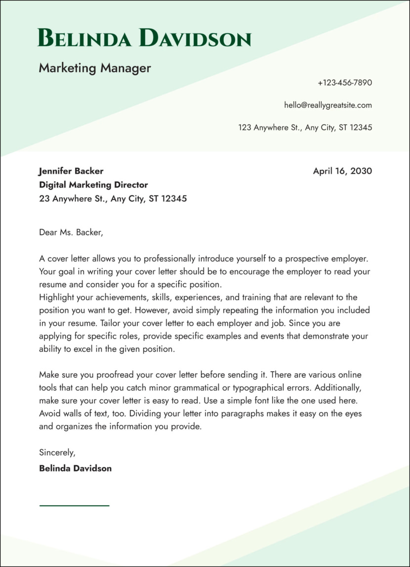 Job Application Cover Letter