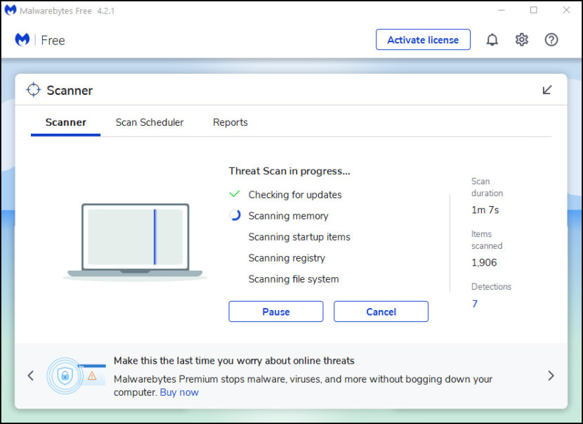 Malwarebytes Free Virus Scanner