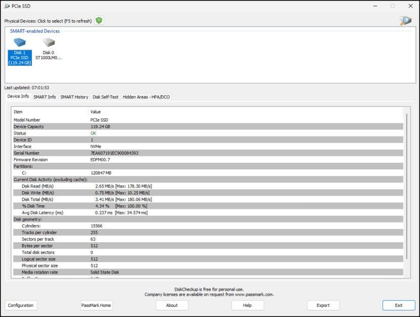 PassMark DiskCheckup