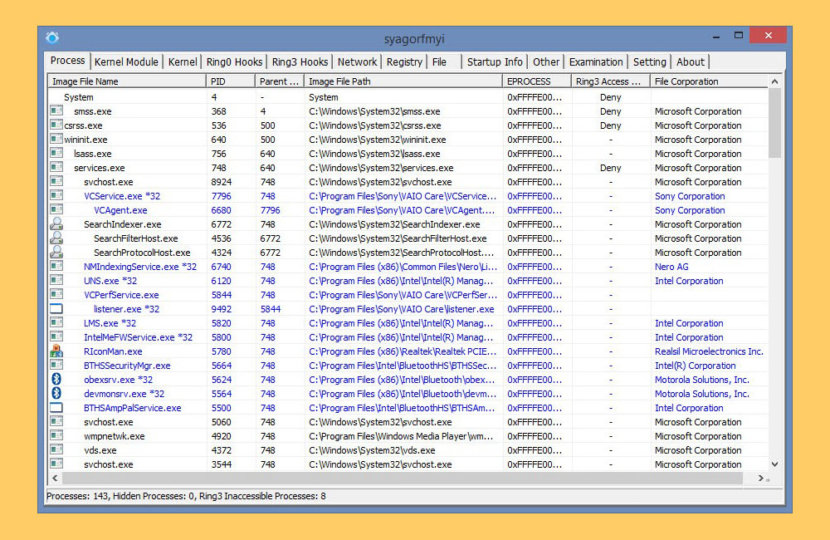 PCHunter anti-rootkit