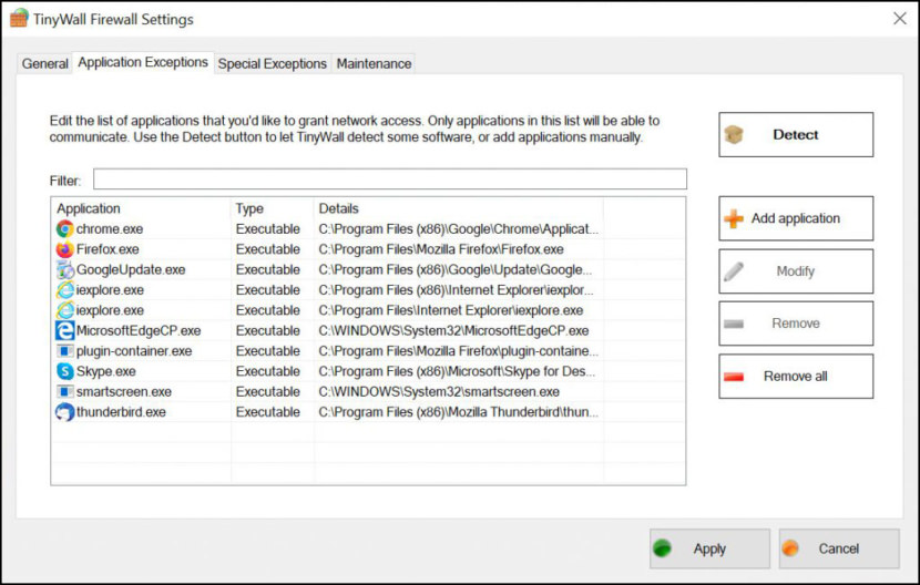 Tinywall Lightweight Firewall