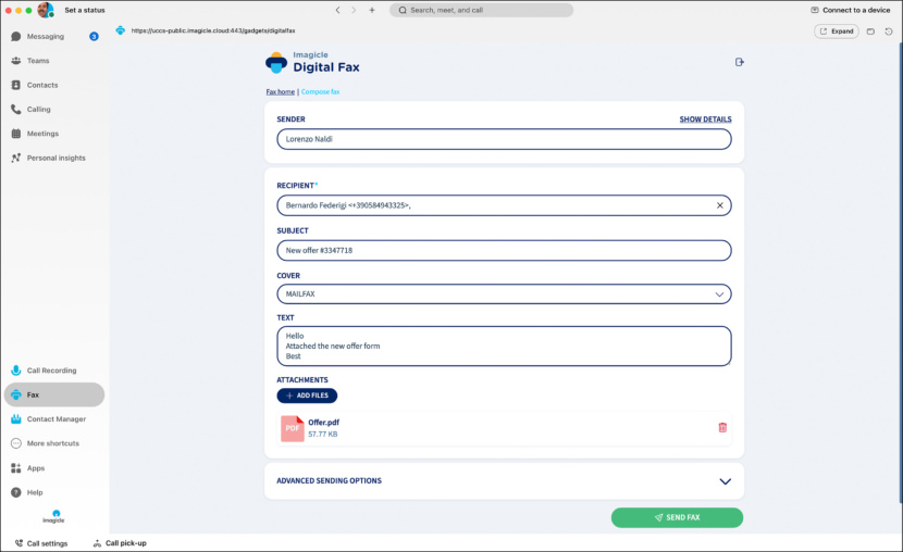 Imagicle Digital Fax Microsoft Fax