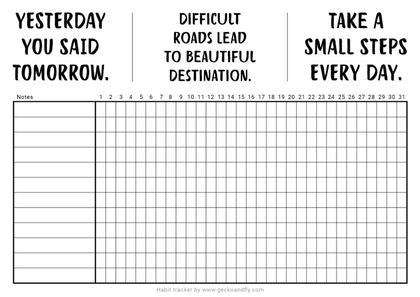 free printable daily monthly habit tracker