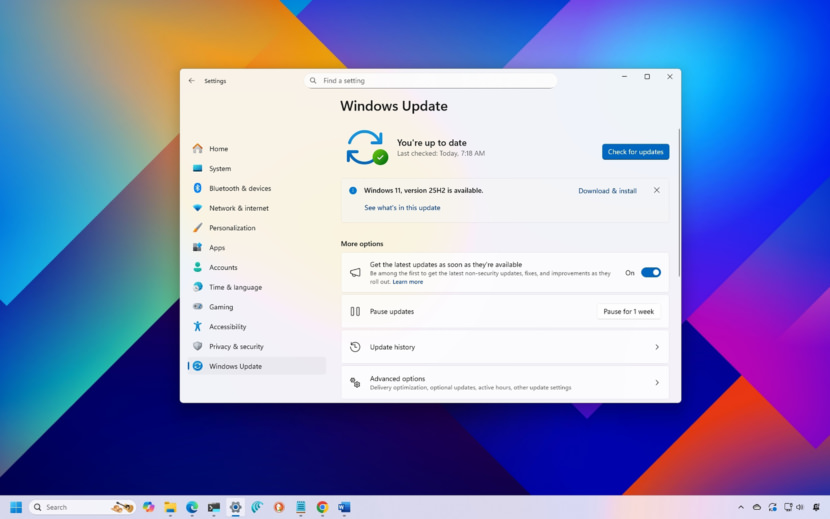 Screen Shots of Microsoft Windows 11 25H2