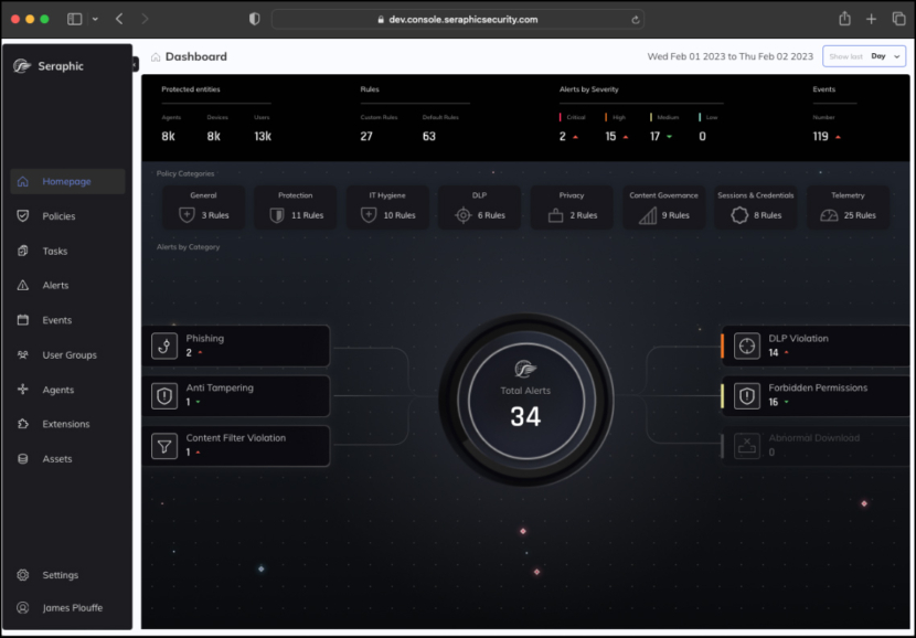 Seraphic browser dashboard