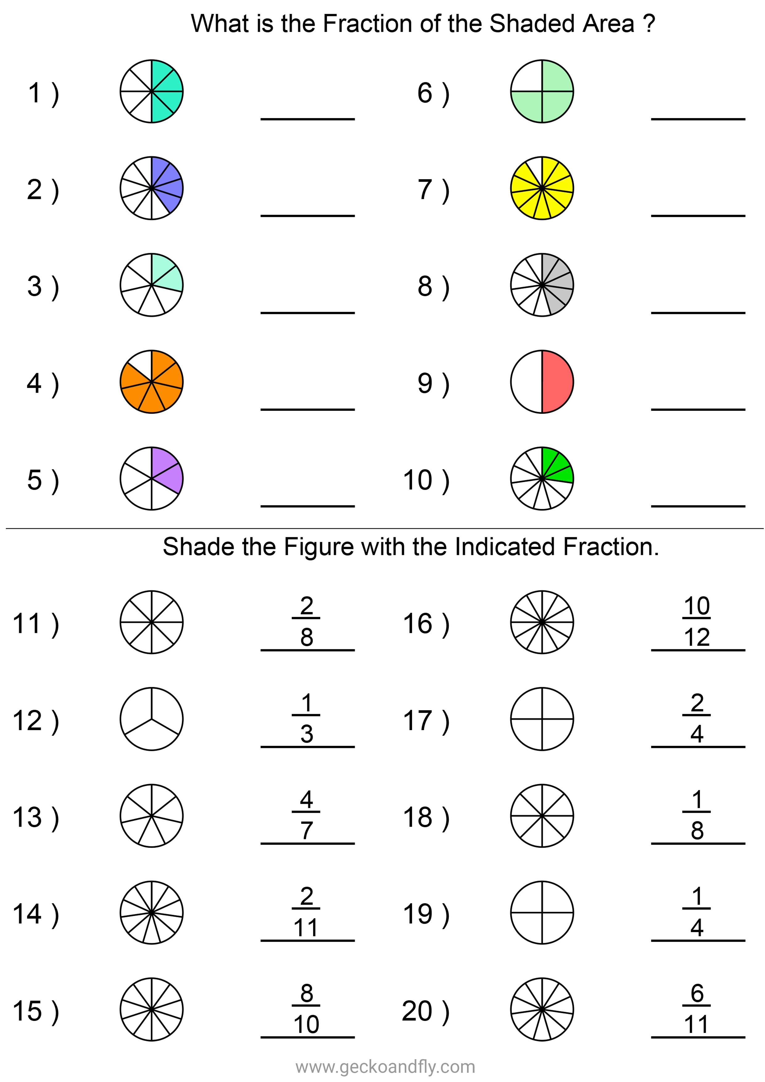 77 Printable Fractions Flash Cards & Free Worksheets